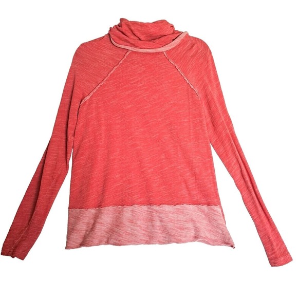 Free People Beach Top Women S Coral Lightweight Pullover Long Sleeve‎ Slouchy - Picture 2 of 9